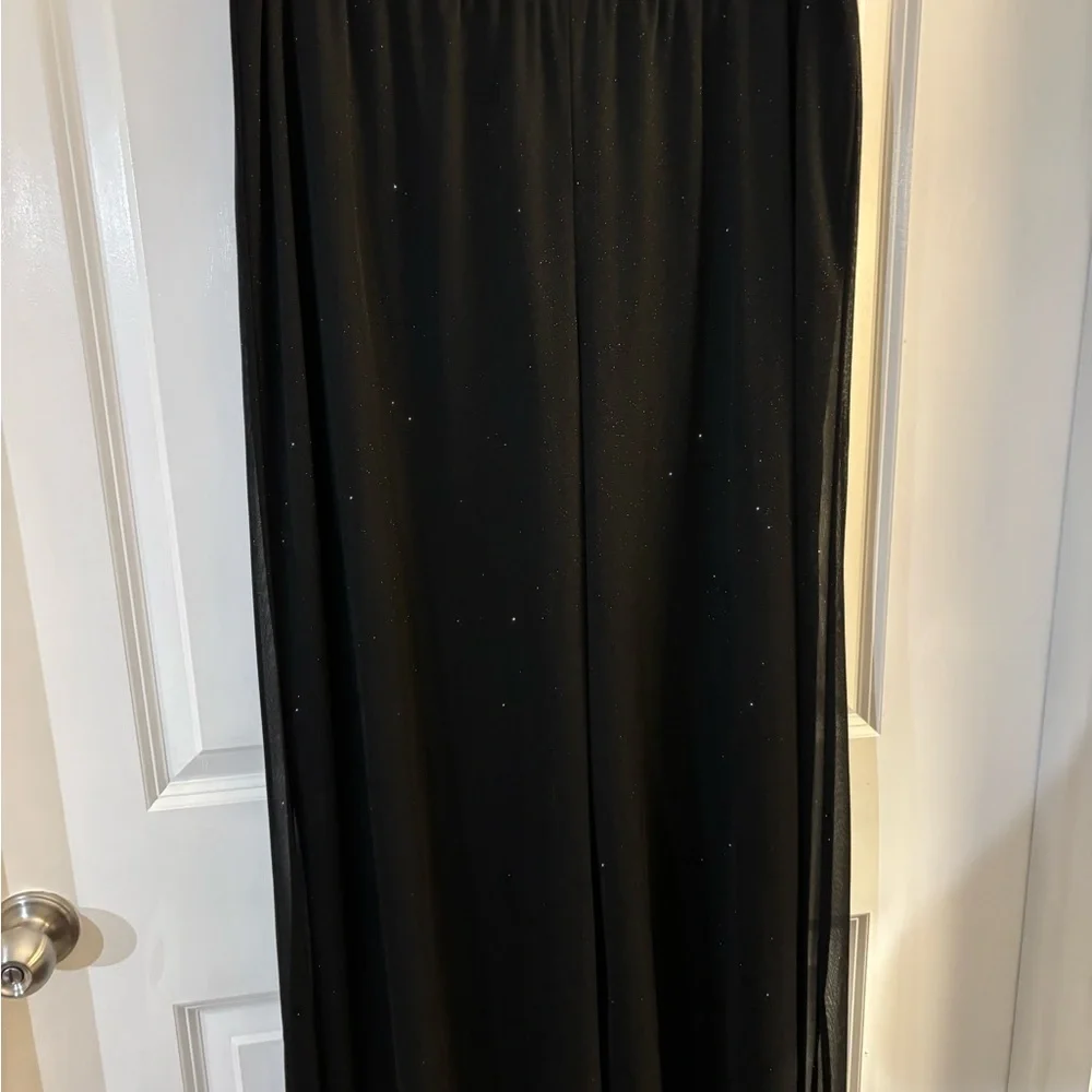 Dress Barn Black Shimmer Flowing Wide-Leg Palazzo Pants Sz 18/20